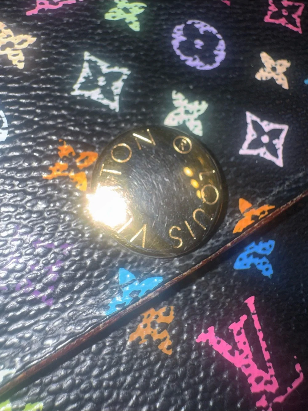 Louis Vuitton Black Murakami long Wallet with COA